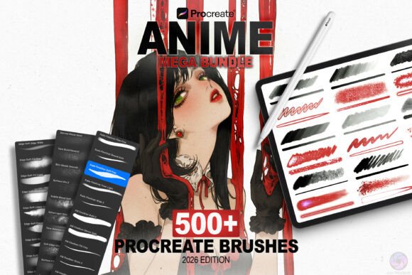 Download 500 Anime Procreate Brushes Mega Bundle - Premium Resources
