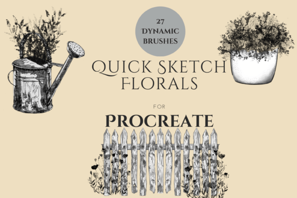 Download Floral Quick Sketch Procreate Brushes 27 - Premium Bundle
