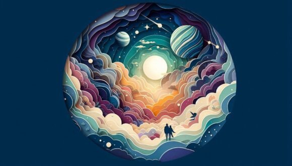 Download A Painterly Style Space Scene with Plane - Painterly style Collection