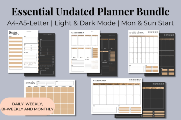 Download Essential Undated Planner Bundle #1 - Premium Resources