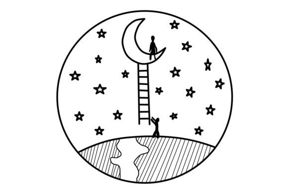 Download Ladder and Moon Procreate Brush Stamp - Moon procreate Collection