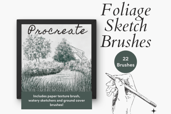 Download Procreate Foliage Sketch Brushes X 22 - Premium Resources